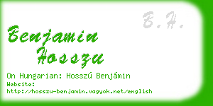 benjamin hosszu business card